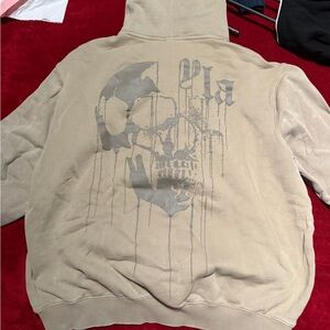 YOUNG LA TAN SKULL HOODIE - WORN TWICE
